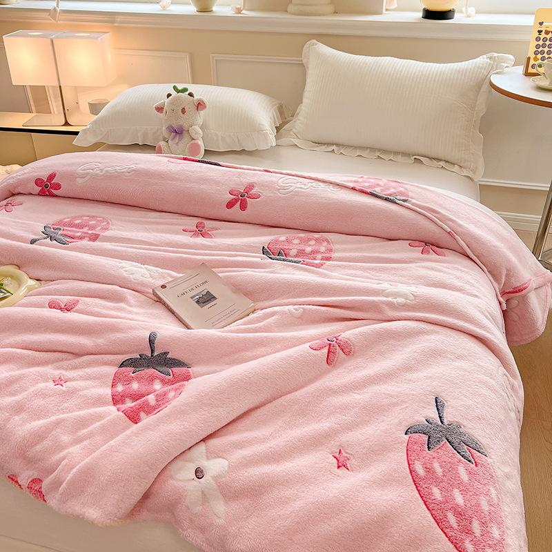 Cute Rainbow Cake Patterns Blanket Snowflake Velvet Blanket 1Pc 100/120/150/180/200 Cm Student Blanket Home/office Blanket