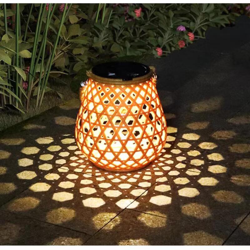 

Outdoor Solar Bamboo Weave Lantern