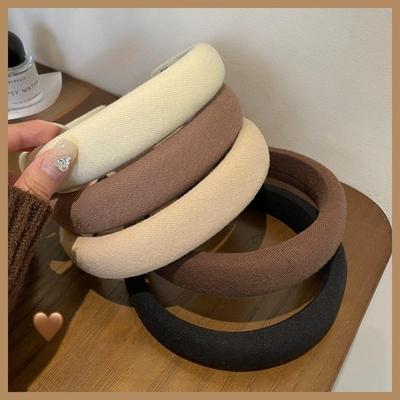 Mode Wild Uni-Farbe Schwamm Stirnband für Damen Mädchen Gesicht Waschen Breite Kante Einfaches Haarband Stirnband Haarschmuck Haarreif