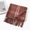 New sweet warm imitation cashmere scarf plaid student couple winter thickened warm scarf