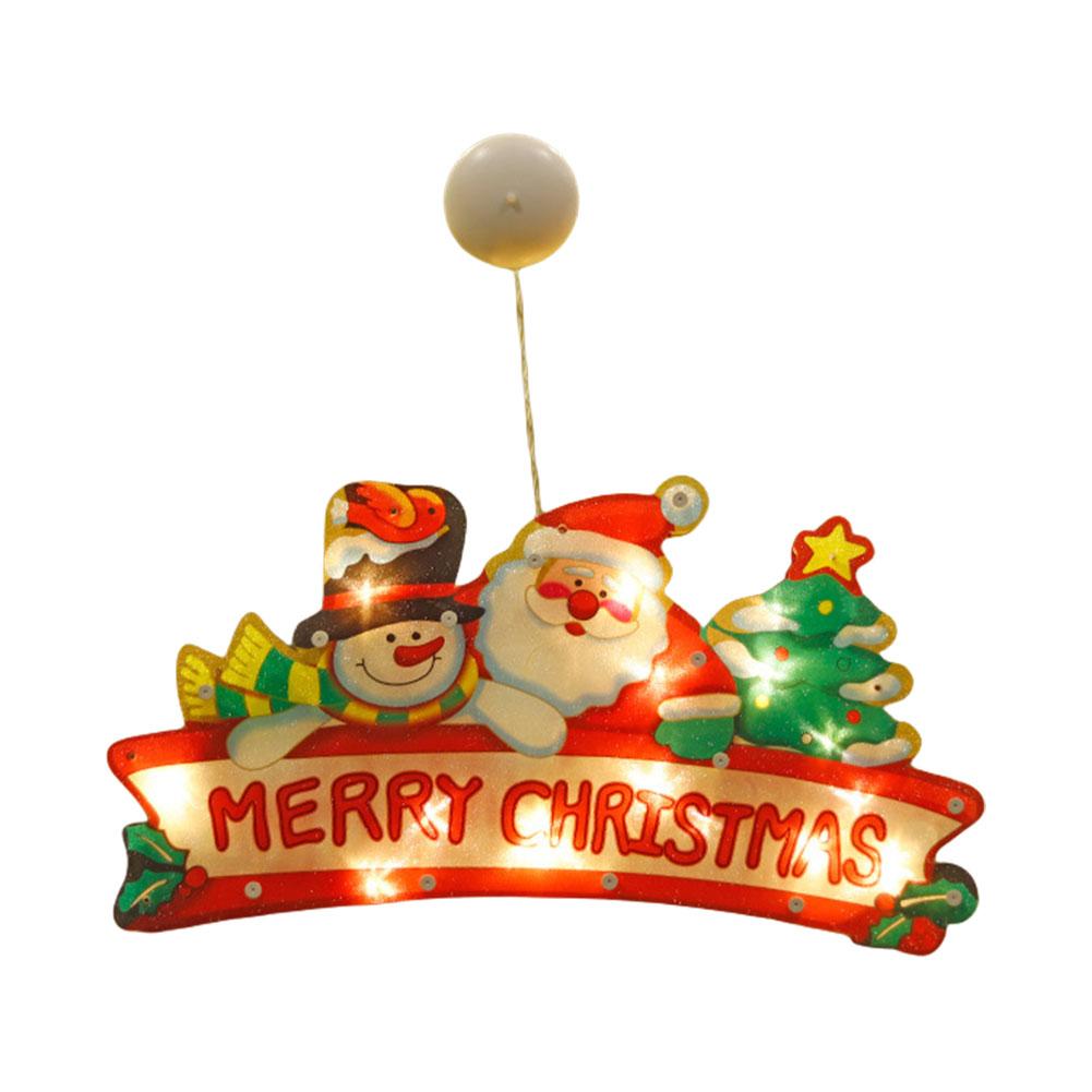 LED Christmas Suction Cup Light Window Styling Light Snowman Christmas Tree Holiday Lights Christmas Shop Window Home Decoration