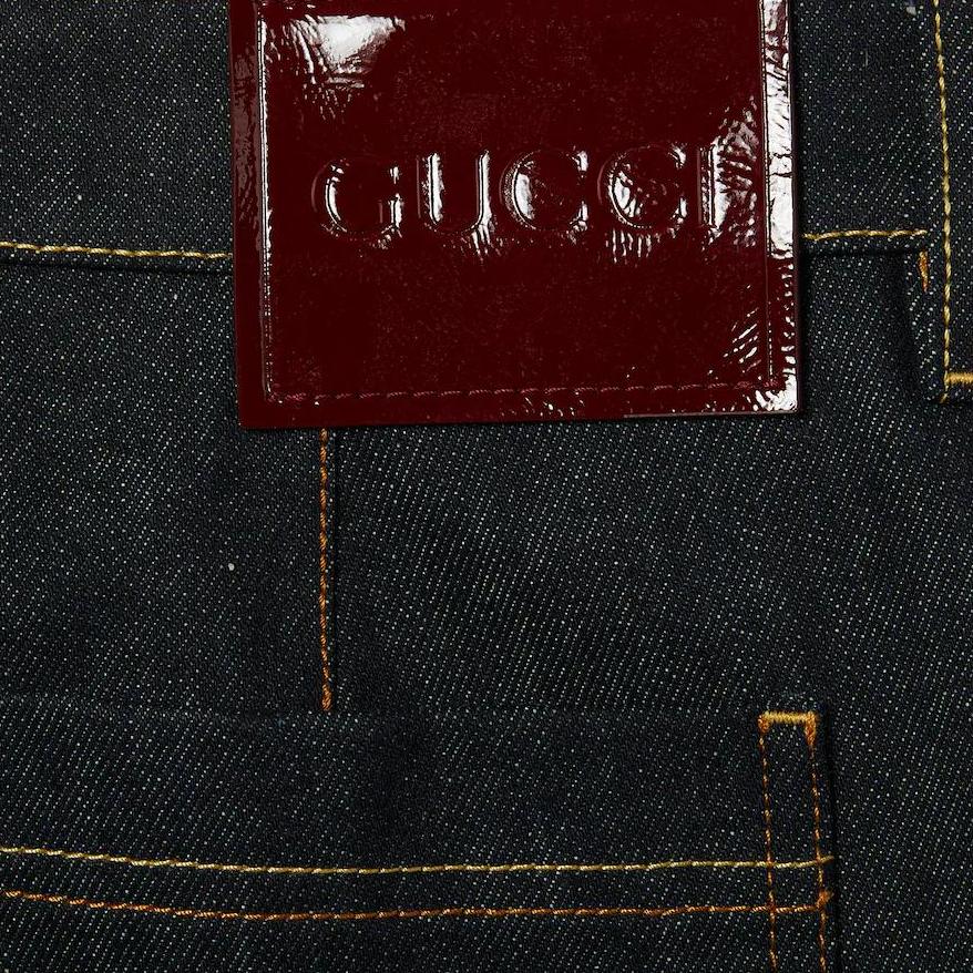 Gucci Jeans Men's Dark Blue Moderate Straight Fit Pants 788789-XDCY9-4100