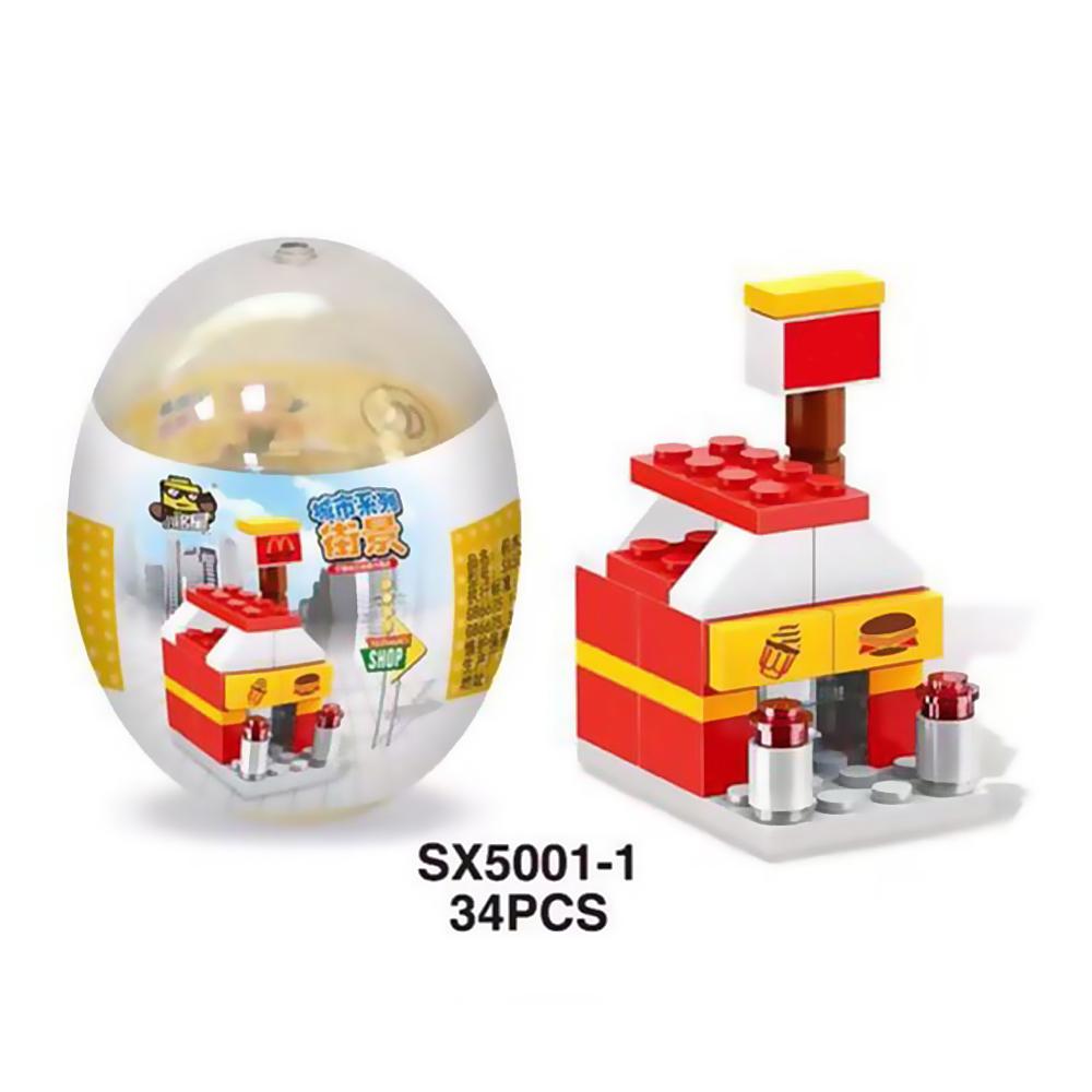 Self-Locking Street View Series/Fire Rescue Team Building Blocks Creative Egg