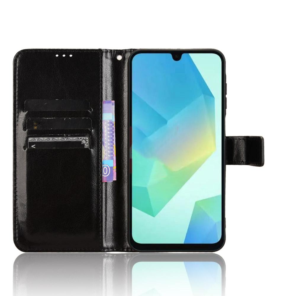For Samsung Galaxy A17 4G/Galaxy A16 5G/Galaxy A16 4G/Galaxy A26 5G/Galaxy A17 5G PU Leather Case with Strap Crazy Horse Texture Phone Wallet Cover
