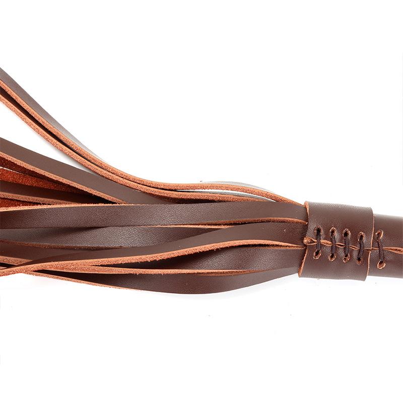 Genuine LeatherBDSM Whip Bondage Restraint Toy for Adult Couples Role Play Flirting Game Bedroom Entertainment Durable Accessory