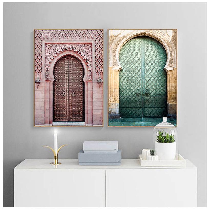 Nordic Morocco Door Vintage Posters World Famous Architecture Art Pictures Printed Living Room Canvas Painting Home Decor