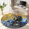 French legendary rock singer and actor Johnny Hallyday Round Carpet Soft Home Decoration Corridor Table and Chair Anti slip Outdoor Floor Mat rug H9