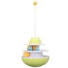 Cat Turntable Toy 2 Level Interactive Exercise Kitten Track Tower Puzzle Toy with Rolling BallYellow