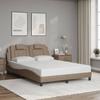 VidaXL Bed Frames with Headboard, Upholstered Bed with Cushion, Double Bed, Adult Bedroom Bed, Modern, Cappuccino 3208086