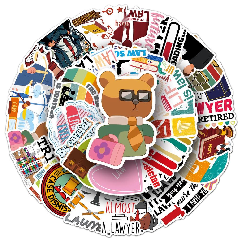 50 Sheets of Creative DIY Waterproof Lawyer Stickers for Journaling and Decoration