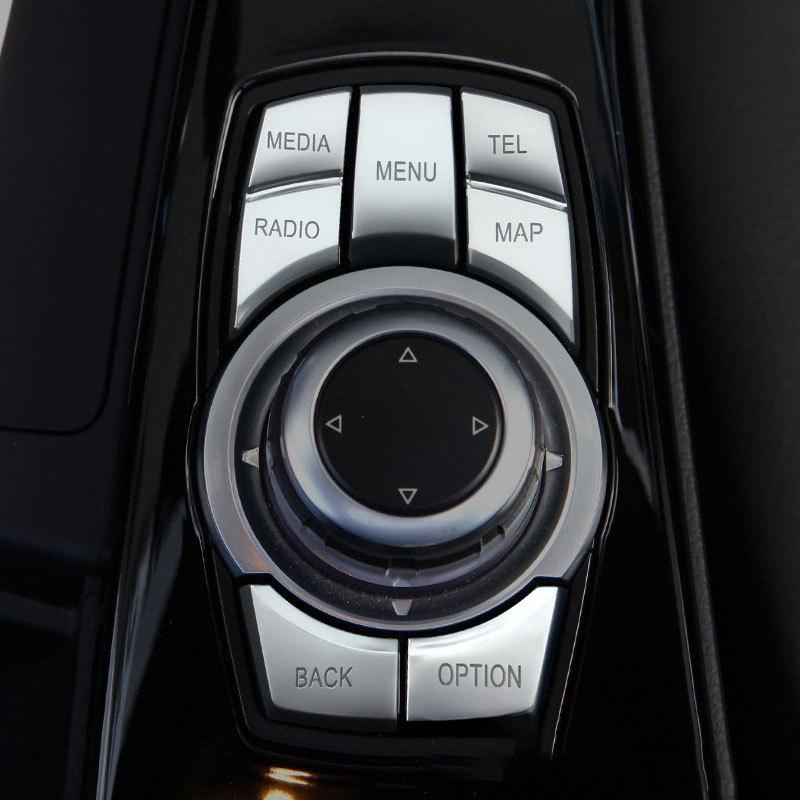 Für BMW 5er G30 F10 G60 Ein-Klick Start-Stopp-Knopf Aufkleber, Handbremsabdeckung, Multimedia Auto-Knopf Aufkleber