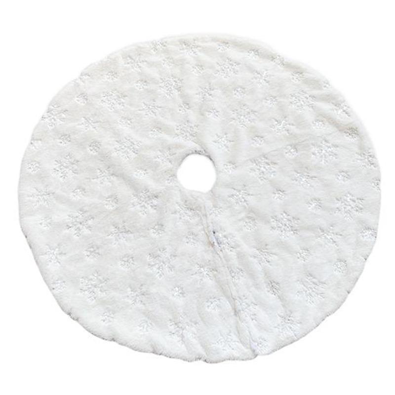 

78-122см Новая юбка для рождественской елки Ковер из искусственного меха Белый коврик из плюша Снежинка Для дома Рождественский Декор на год Украшение 78cm 30.7inch