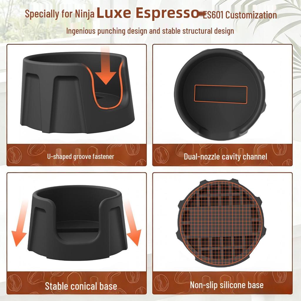 Italian Silicone Coffee Tamper Base & Handle Mat for Bar Counter, Corner Tamping, and Grinding.