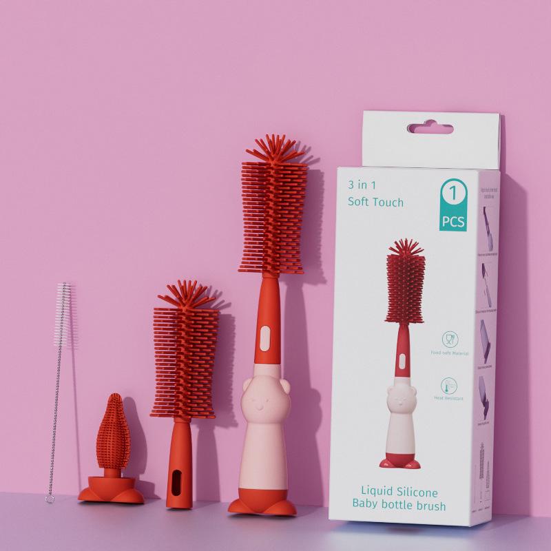 Silicone Baby Bottle & Nipple Cleaning Brush Set