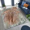 Ancient Creatures Dinosaur Ammonite Fossil Art Rug for Bedroom Living Room Sofa Home Doormat Decor,Large Kids Non-slip Floor Mat