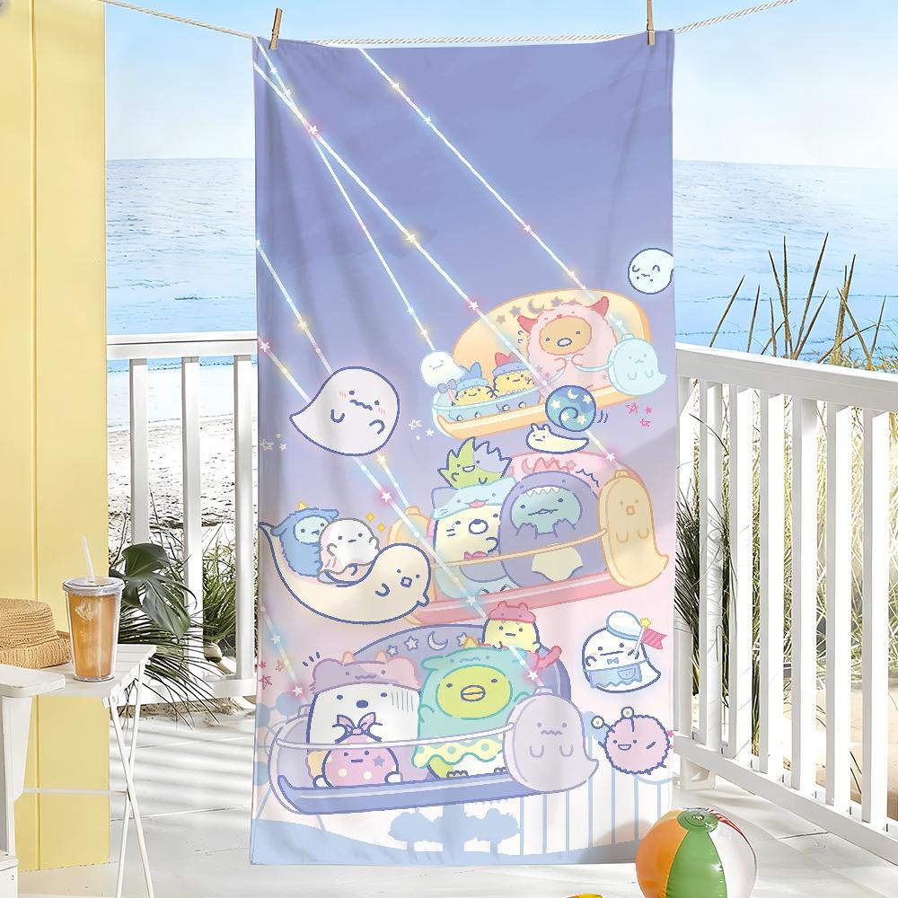 Cartoon S-Sumikko G-Gurashi Cute Towel Soft Pool Gift For Travel Gym Shower Camping Quick Dry Sports Large Beach Towels