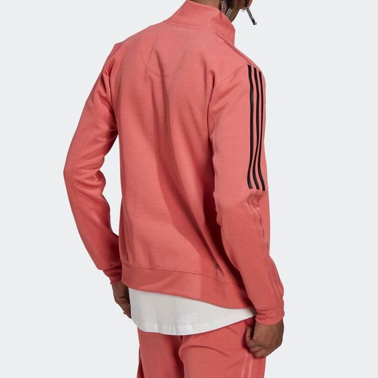 Adidas Side Stripe Logo Stand Collar Jacket Men Outerwear Pink HN1948