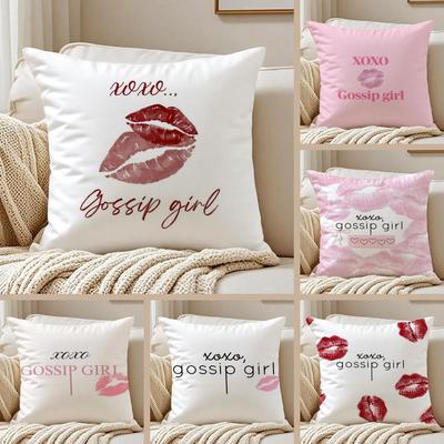 Movie GGossip GirlS Cushion Cover Silky Short Plush DoubleSided Printed Pillow Case for Sofa All Seasons Home Decor Gift