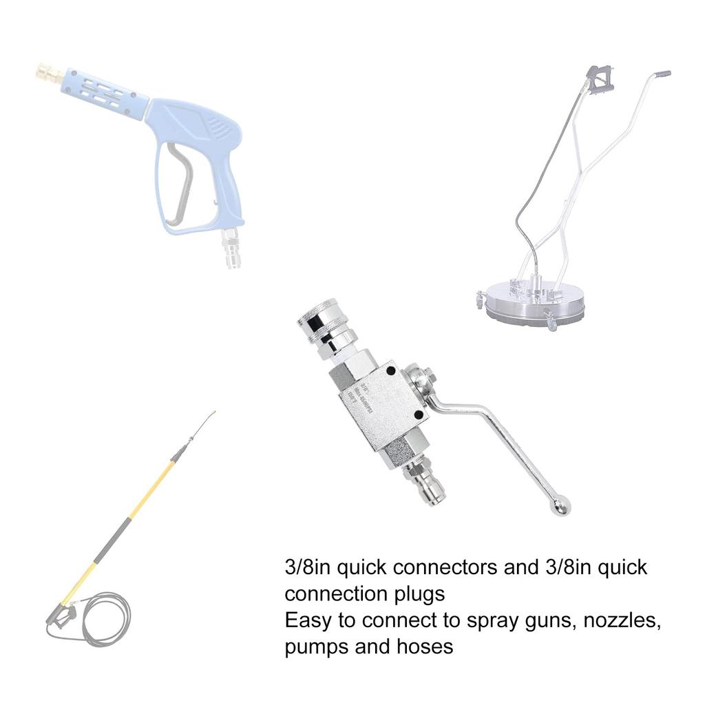 High Pressure Washer Ball Valve Kit 3/8 Male Plug Female Quick Connect Shut Off 4500PSI