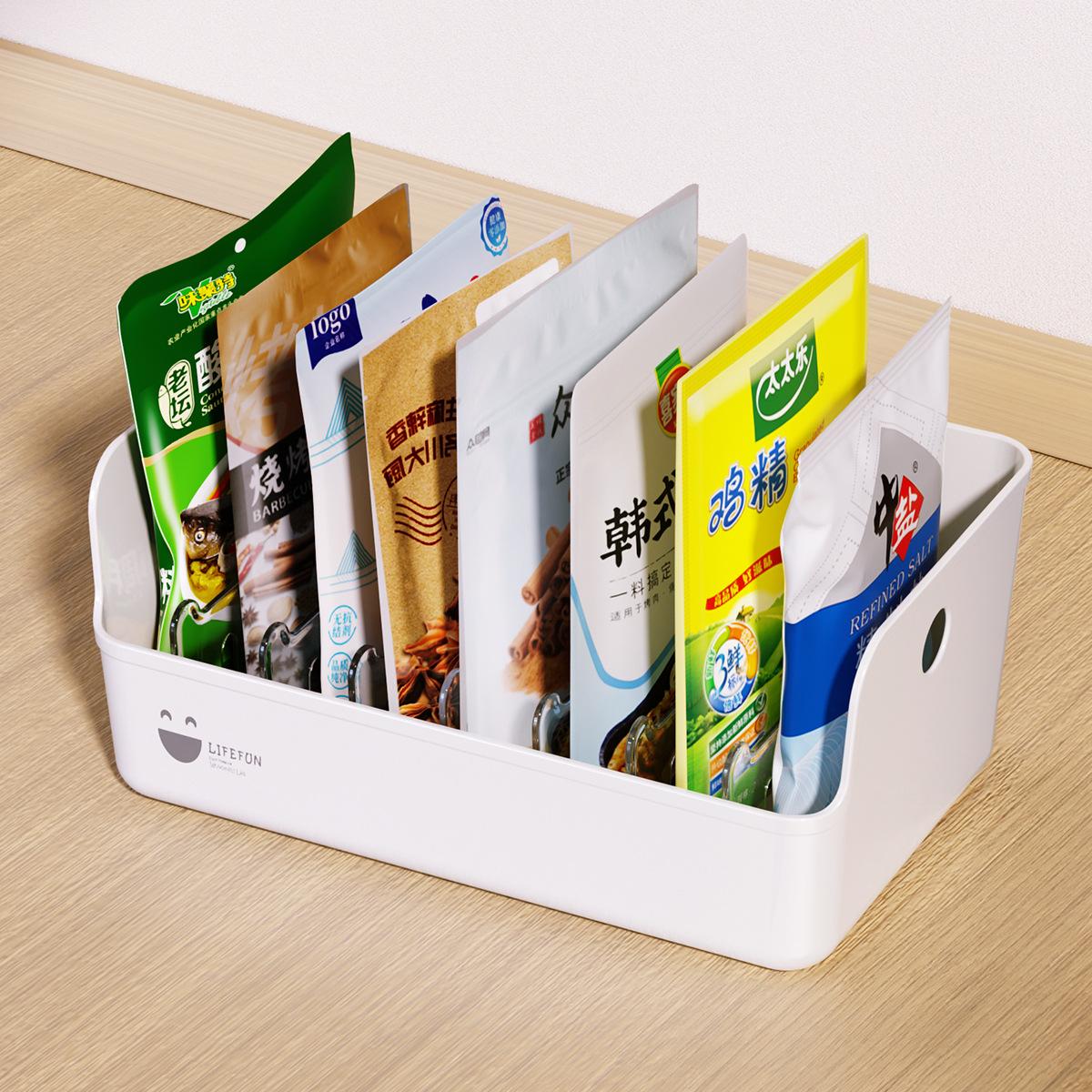 Desktop storage box Household kitchen Living room Toy storage Snack sundries Cosmetic finishing Lid storage box