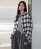 UNKNOWN PLANET Brushed Check Oversized Shirt White