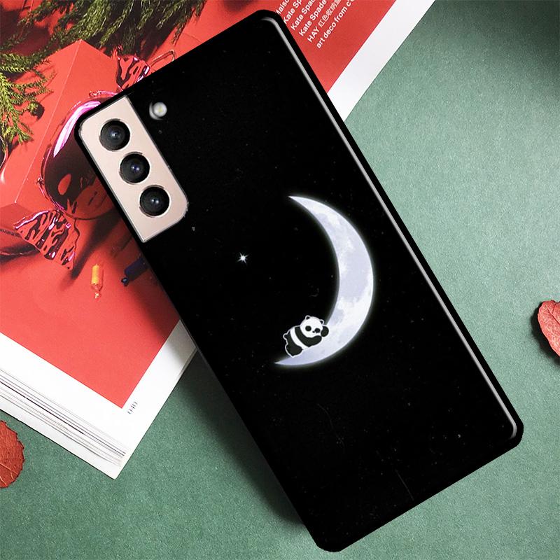 Cute Cartoon Panda Phone Case For Samsung Galaxy S24 Ultra S9 S10 S20 S21 S22 S23 S25 Plus S24 FE Back Cover