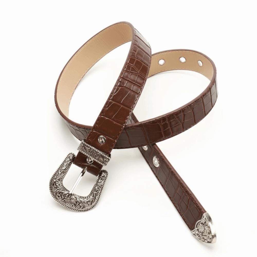 Pin Buckle Women Belt Punk PU Leather Waistbands Fashion Retro Waist Belt  Party