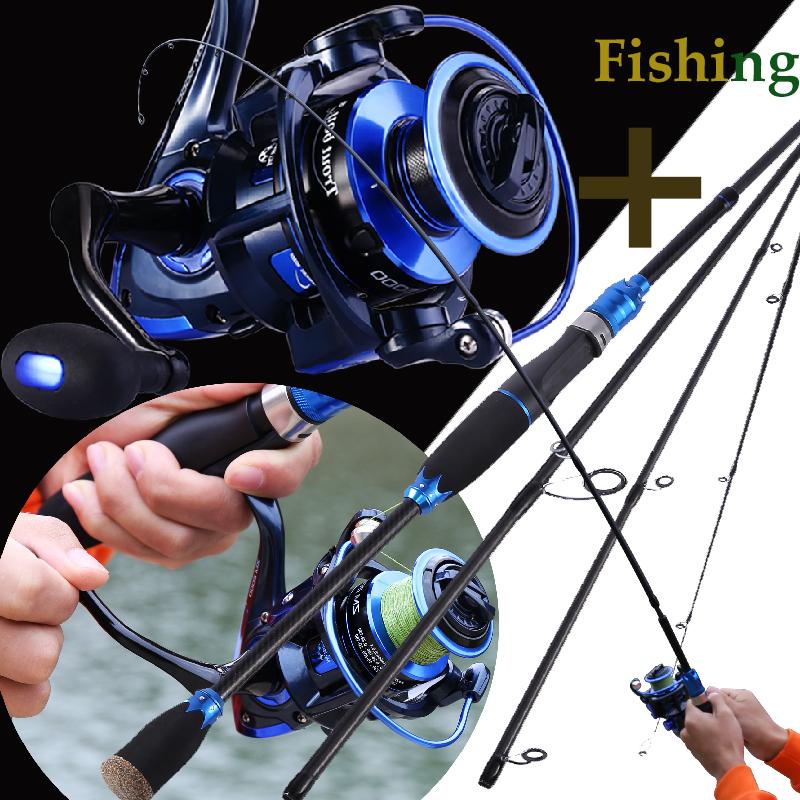 

Рыболовный набор, удочка + спиннинговая рыболовная катушка, удочка, 4 секции, переносная ручка из ЭВА, для путешествий lg2.1m-zm2000 синий