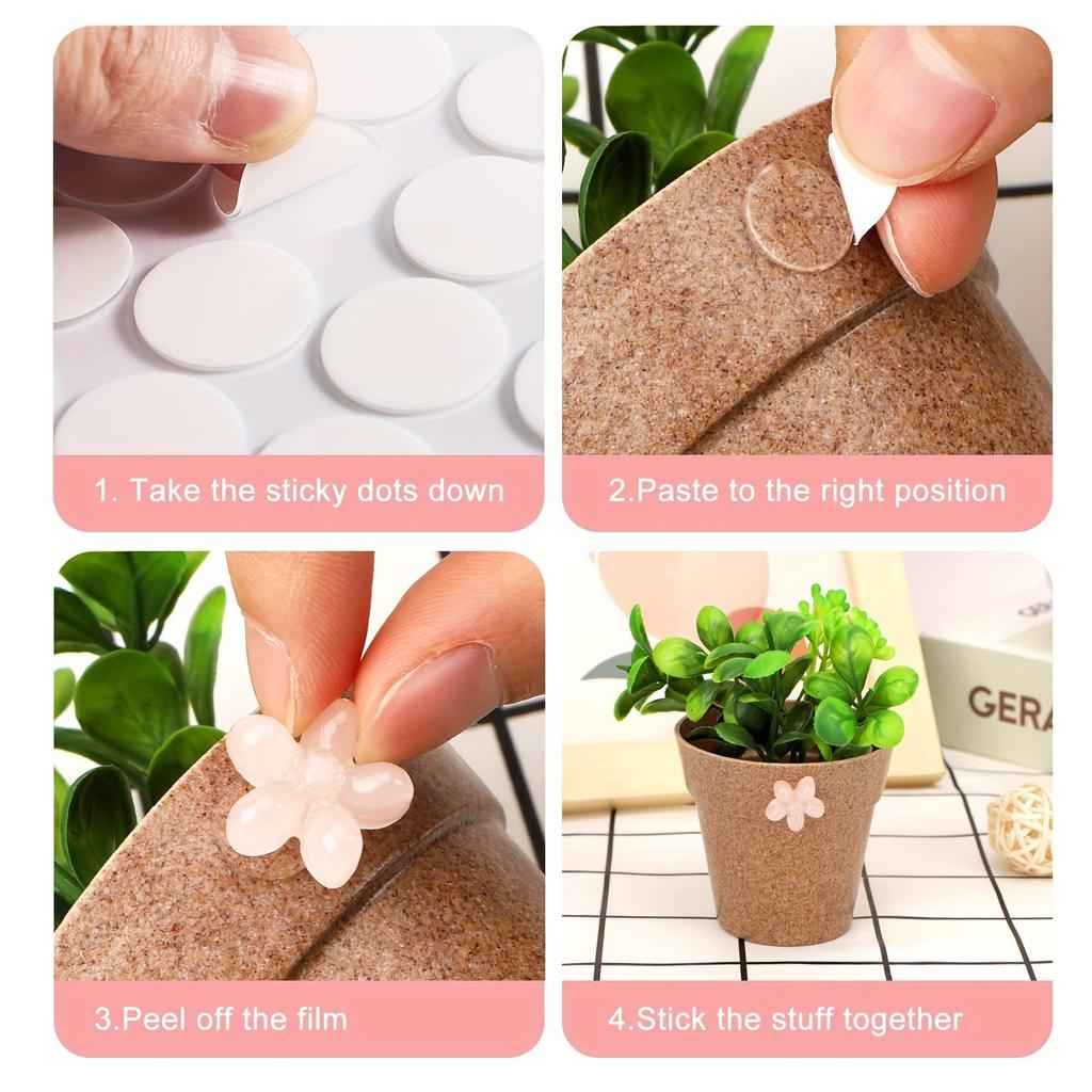 500pcs/100pcs Waterproof Double-Sided Adhesive Dots - Removable, No-Residue Round Stickers for Office, Holiday Decor & Party Use