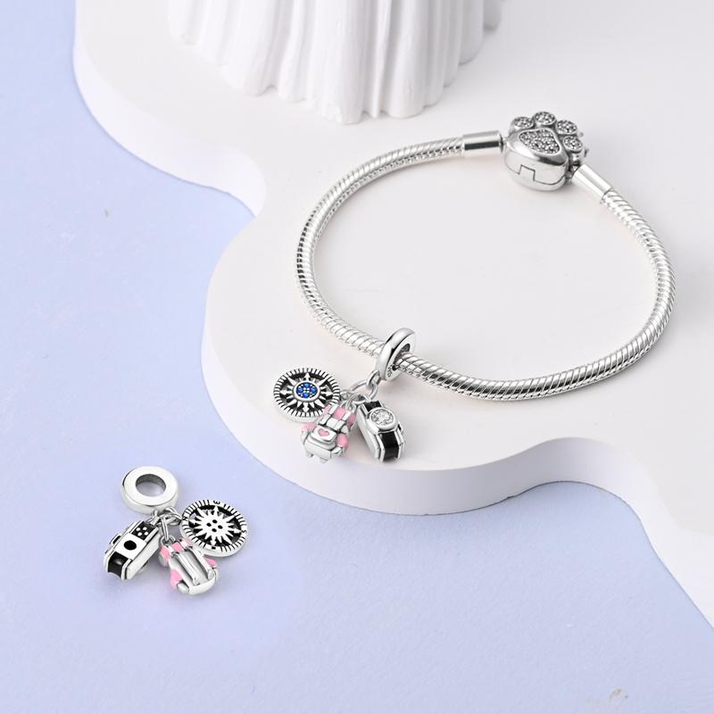 Compass Backpack Camera Charms Plata R Original Beads Fit Originalcharms Bracelet Beads Jewelry Gifts For Women