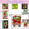 Steag de Grădină de Crăciun Grinch Decor Festiv pentru Curte In Imprimat Față-Verso In