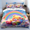 Rainbow Teddy Bear On Dreamy Clouds Duvet Cover Set With 3D Printing Design Soft Polyester Bedding Set All-Season Comfort