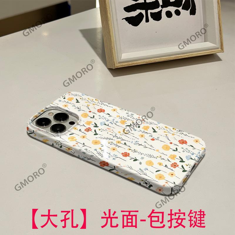 TEMU Popular Full Screen Small Fresh Color Floral iPhone17 Film Mobile Phone Case Apple 16 Large Hole Protective Case