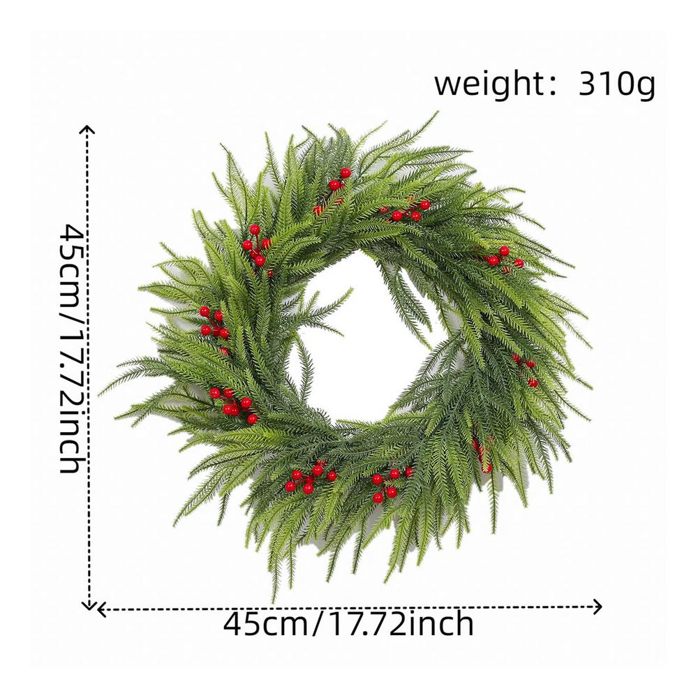 

Christmas Garland For Door Christmas Simulation Plant Pine Tree Red Berries Wreath Scene Props Reusable Indoor Outdoor Seasonal