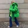Autumn Winter Thicken Warm Parka Women Casual Solid Color Pocket Loose Short Hooded Coat Jackets Outwear