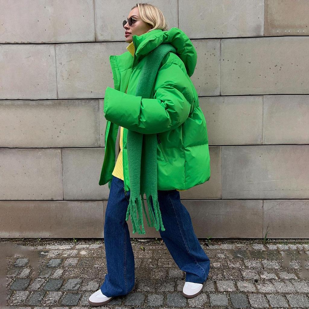 Autumn Winter Thicken Warm Parka Women Casual Solid Color Pocket Loose Short Hooded Coat Jackets Outwear