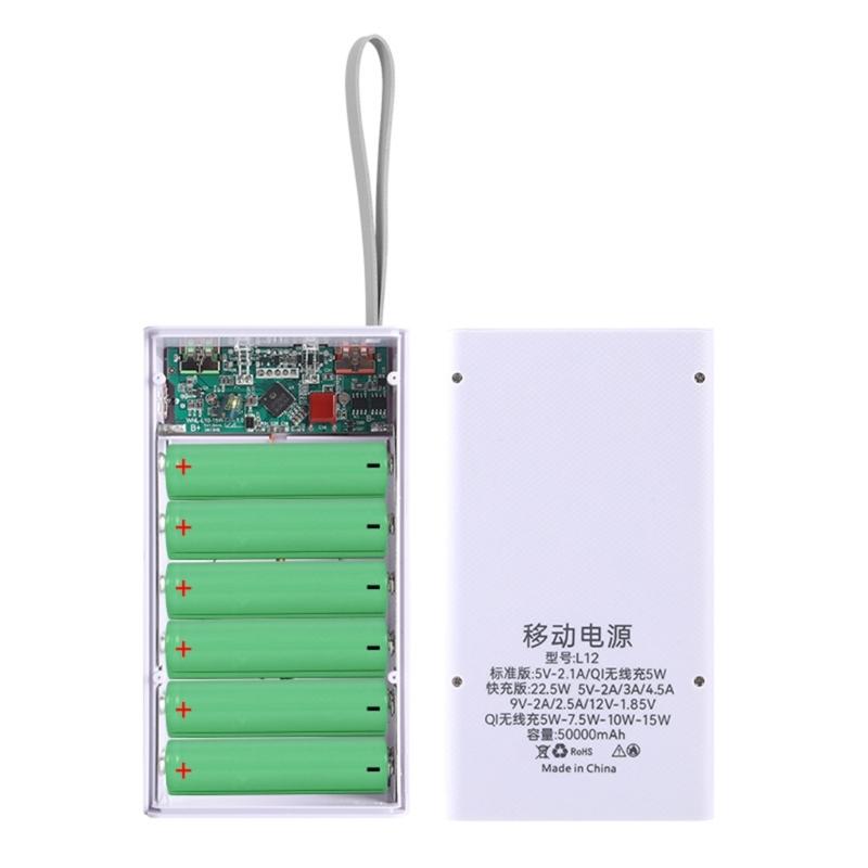 Mobile Power Supply Battery Case for 12 18650 Batteries Spring ContacOvercharge Overdischarge Short Circuits Protections