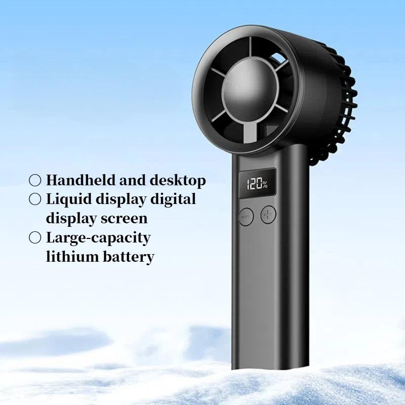 New Mini Portable Handheld Fan 120 Speed Portable Desktop Fan Ice Mode Rechargeable Instant Cooling Fashionable Men's and Women's Fans