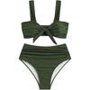 Women's Sexy Wide Strap Bandeau Split Bikini Swimsuit