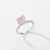 MODIAN 925 Sterling Silber Pink Crushed Ice Cut 2ct Square Sparkling Ring für platinierte Frauen Klassischer Hochzeitsschmuck Geschenk
