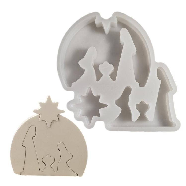 Religious Themed Resin Silicone Mould for Epoxy Resin Christmas Decoration Chocolate Fondant Molds for Desserts Candy 1