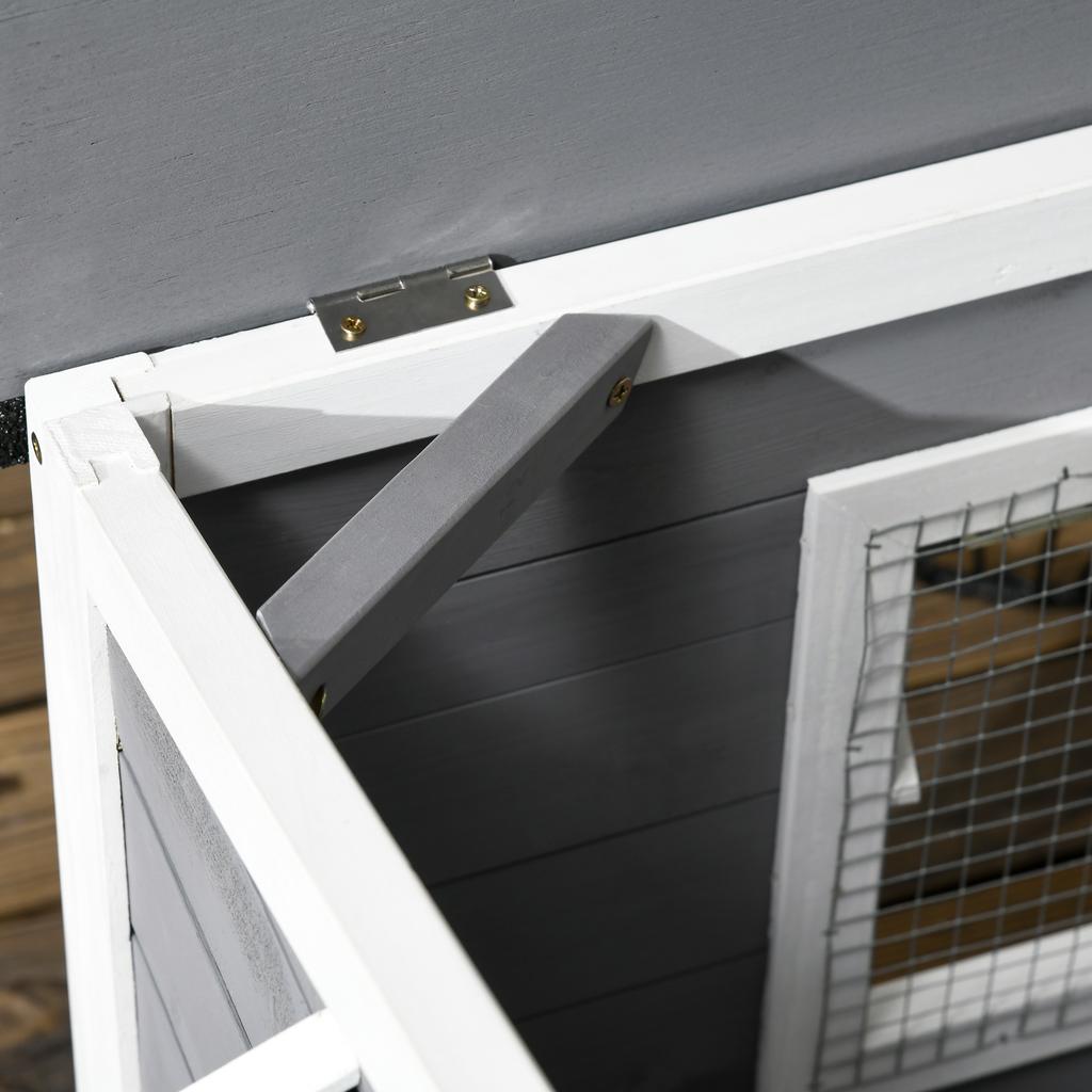 Wooden Dog Kennel for Outside, for Medium Dogs, 72H X 109L X 79Wcm, Grey