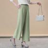 Women's Cotton Linen Wide-Leg Nine-Point Pants - Lightweight Tencel for Middle-Aged and Elderly Summer Wear