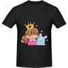 QIZYOQA Beautiful Girl with Crown and Hamster T-Shirt Cotton Short Sleeve for Men Women T-Shirt