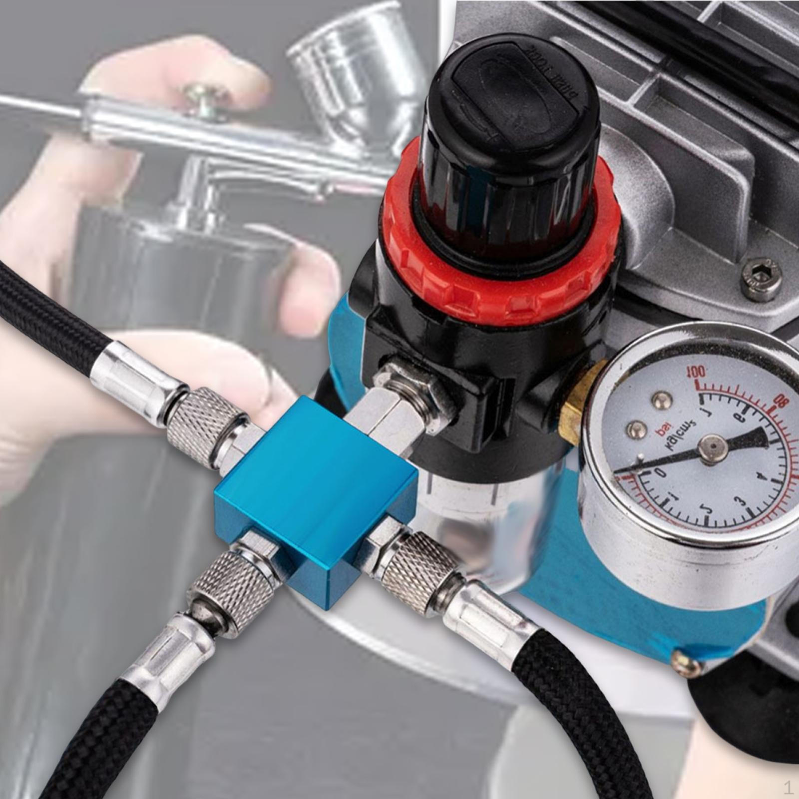 

3 Way Air Hose Splitter Temperature Adapter Professional Replacement Accessories Blue Joint