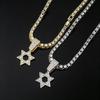 Versatile Punk Style Rhinestone-Inlaid Hip Hop Star Pendant Necklace in Zinc Alloy