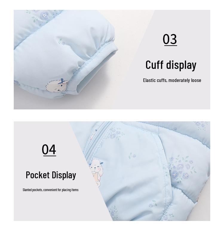 Kids' Cartoon Cotton Jacket with Ears - Short Style for Boys & Girls, Autumn/Winter Outerwear