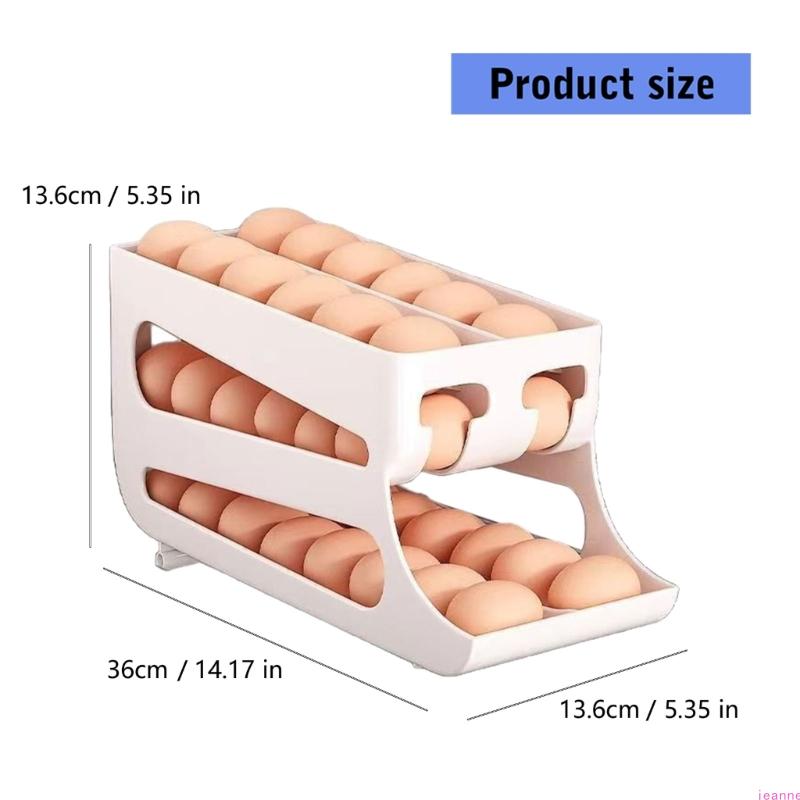 Double Layer Rolling Eggs Storage Container For Fridge With Automatic Slide Out Designs And Protective Eggs Trays
