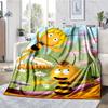 Custom Name Maya the Bee Theme Printed Blanket - Perfect for Couch, Bed, Travel & Outdoor Use | Machine Washable, Cozy & Durable.