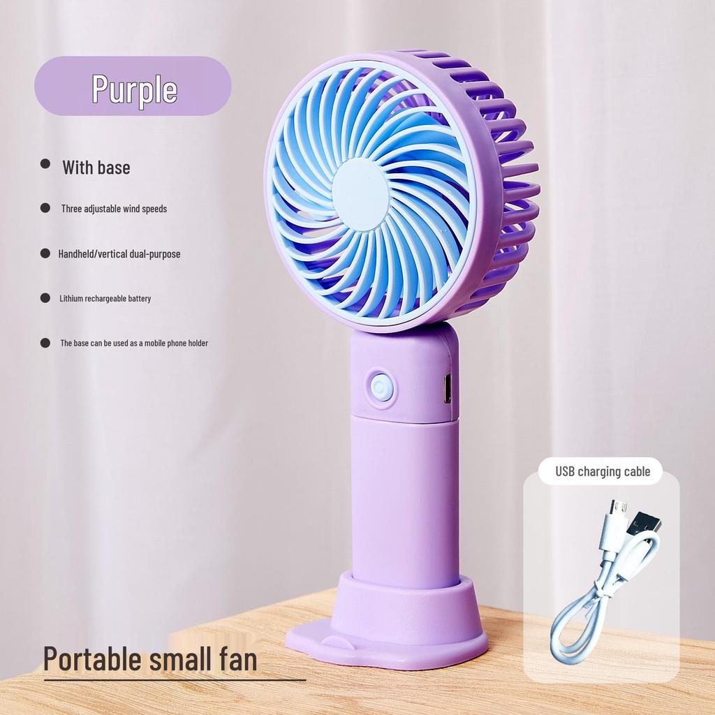 Rechargeable USB Mini Fan: Portable Handheld & Desktop Stand, Ideal Student Gift